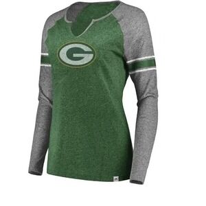 NFL Majestic Green Bay Packers Static Long Sleeve Varsity Tee‎ Women's small